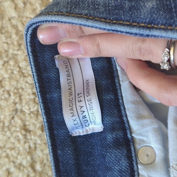 Lane Bryant  Distressed High Rise Skinny Curvy Fit Flex Magic Waistband Size 28 - Picture 8 of 9